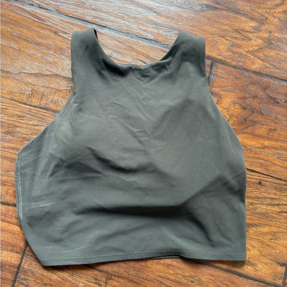 Athleta Gray High-Neck Cropped Tank